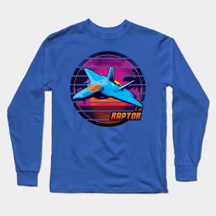 Neon Retro F-22 Raptor Long Sleeve T-Shirt